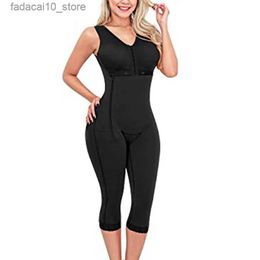 Waist Tummy Shaper Shapewear For Women Tummy Control Full Body Shaper Butt Lifter Thigh Slimmer Bodysuit Side Zipper Breast Support Long Q240110