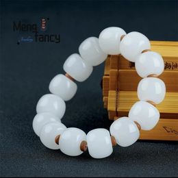 Bangles Natural Golden Silk Jade Sheep's Fat White Jade Bracelet Simple Exquisite Fashion Couple Jewellery Best Selling Men Women Souvenir