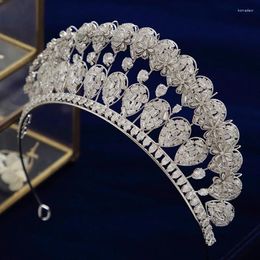 Hair Clips European Royal Princess Tiaras Crowns For Bridal Crystal Brides Hairbands Full Zircon Wedding Accessories