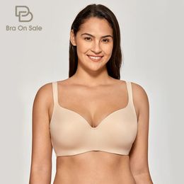 Plus Size Seemless Balconette Bra FullCoverage Big Underwire Support Slightly Padded Beige Black White 3444 B C D DD E F 240109