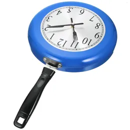 Wall Clocks Pan Clock Pendant Stainless Steel Skillet Operated Digital Hanging Unique Number For Home