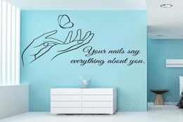 Hand Care Manicure Pedicure Wall Art Stickers for Nails Beauty Salon Hands Quote Wall Decal Living Room Bedroom Home Decor3108633