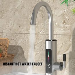 Kitchen Faucets Electric Water Heater Faucet 360 Degree Rotation Cold Mixer Tap LCD Digital Tankless For Bathroom