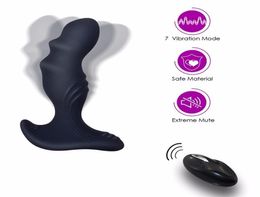 Male Prostate Massager Anal Vibrator Butt Plug Wireless Remote Control 7 Speeds Vibrating Anal Plug Stimulator Sex Toys for Men Y18230371