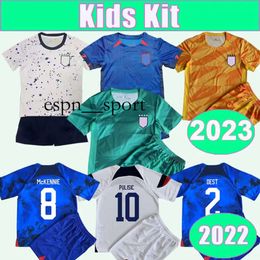 ST Kids Kit Soccer Jerseys National Team 22 23 MORRIS Mckennie YEDLIN ACOSTA AARONSON States Home Away Goalkeeper Child Suit Football Shirts