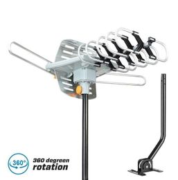 250miles TV Antenna Amplified Long Range Outdoor HD Digital 360° Rotating Pole7059881