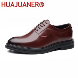 Spring Autumn Simple Large Size Mens Dress Shoes Pointed Height Increasing Men Waterproof Formal Business Leather for 240110