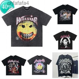 Hellstar t Shirt Rappe Mens Women Tshirt Rapper Wash Grey Heavy Craft Unisex Short Sleeve Top High Street Fashion Retro Hell Women's T-shirt Us Size S-xl V6xu RPEM