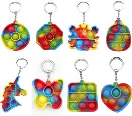 DHL ship Toys Key chain bubble its keychain Pioneer puzzle silicone anti stress relief Finger toy ball funny shapes7200245