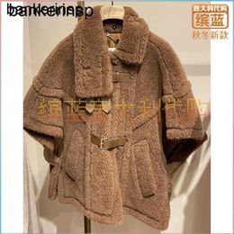 Alpaca Coat Maxmaras Wool Coat Same Material MaxMara Colorful Italy 2023 Autumn/Winter Fleece Neck and RODANO4