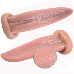 Anal Plug Realistic Tongue Butt Gspot Stimulate Skin Colour Sex Toys Oral Erotic Products Rough Surface Shop 240109