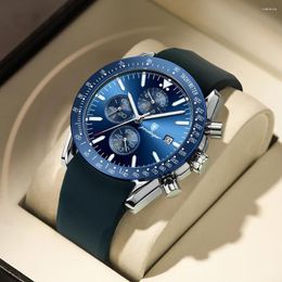 Wristwatches POEDAGAR Casual Sport Watches For Men Top Military Silicone Wrist Watch Man Clock Fashion Chronograph Wristwatch