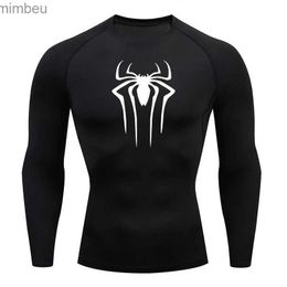 Men's T-Shirts Sun Protection Sports Second Skin Running T-shirt Men's Fitness Rashgarda MMA Long Sleeves Compression Shirt Workout ClothingL240110