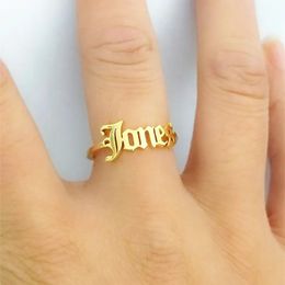 Rings Handmade Custom Old English Name Rings Women Men Jewellery Adjustable Anillos Mujer Personalised Wedding Gift Rings For Her