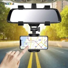 Cell Phone Mounts Holders 360 Car Mirror Telescopic Smart Phone Holder Mount Mobile Phone Support Stand Car GPS Adjustable CellPhone For 13 Holder YQ240110