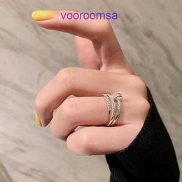 Designer Jewellery Carter Classic Rings For Women and Men Light luxury high end feeling full diamond nail ring female Instagram design With Original Box