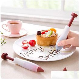 Other Kitchen Tools 200Pcs Sile Food Writing Pen Chocolate Decorating Cake Cookie Cream Icing Pi Pastry Nozzles Accessories Drop Del Dhegb