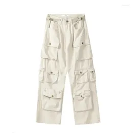 Men's Pants Street White Overalls Harajuku Style Loose Casual Trousers Straight Mopping Autumn