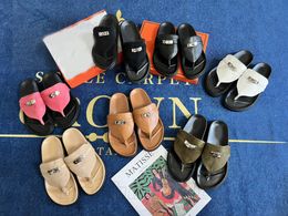 Summer designer vacation beach slippers leather women sandals cork slippers casual double buckle clogs slides women Slip on flip flop Shoes