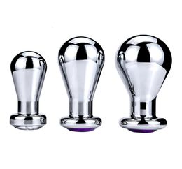 Super large size huge aluminium alloy jewel crystal anal beads butt plug ball insert sex toy men and women adult products Y1910312616679