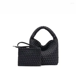 Evening Bags Leisure Pu Leather Handbag Diagonal Bag The Fashion Bucket Vintage Shoulder Woven Style Mini Adjustable Strap Crossbody Hand