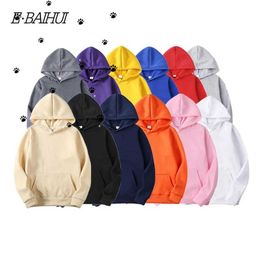 Down Parkas E-BAIHUI Fashion Casual Brand Color Spring Autumn Asian Male Men's New Solid size Sweatshirt Tops Ho Fmjc