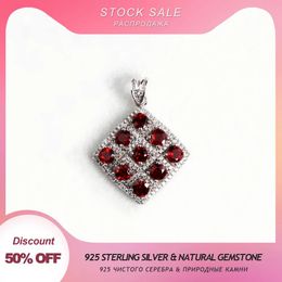 Pendants TBJ Stock sale ,925 sterling silver pendant without chain with natural red garnet diopside gemstone fine Jewellery for women