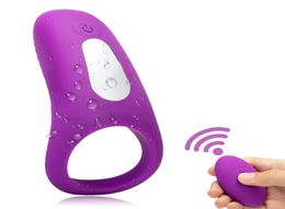 Vibrating Cock RingRemote Control Penis Ring Vibrator Waterproof Rechargeable Powerful Vibration Sex Toy for Male and Couples T202661857