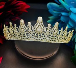 Hair Clips Fashion Princess Tiaras Crown Inlay Rhinestone Wedding Accessories Gold Color Headband Jewelry C-89