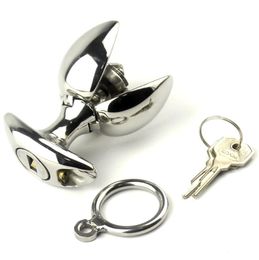 NEW Stainless Steel Anal Lock Openable Anal Plug Dilator Heavy Anus Beads Lock Anal Sex Toys For Men Woman Gay4666947