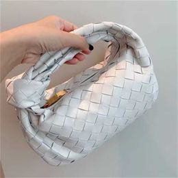 Venetaabottegas Handbag Genuine Leather Handheld Woven Bag for Women Mini Dumplings 2024 Pillow Cow Horn Premium Underarm Women's