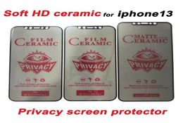 Privacy Antipeeping Antiglare Soft HD ceramic screen protector film For iPhone 13 12 11 Pro Max XS XR 8 7 6 PLUS5193129
