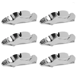 Plates 6pcs Stainless Steel Plate Shell Pan Serving Grilling Sauce Dishes Dipping Bowls For Oysters Lemons