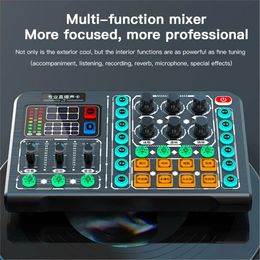 M6 Sound Card Studio Record Wireless Bluetoothcompatible External DJ Mixer Noise Reduction For Electric Guitar Recording 240110