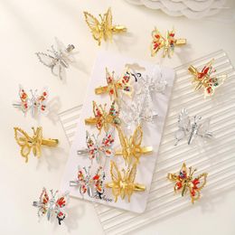 Hair Accessories 2/4pcs Fashion Butterfly Hairpin Women Girl Antique Trembling Side Clip Moving Headdress Wholesale