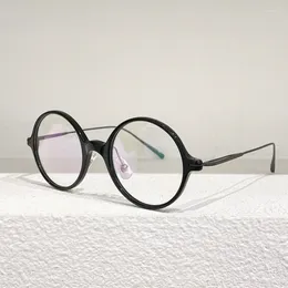 Sunglasses Frames M2054 Japanese Hand-made Titanium Round Men Designer Retro Glasses Women Beauty Black Silver Myopia Eyewear
