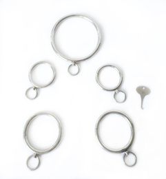 New Key Stainless Steel Neck Collar Hand Ankle Pull Ring Adult Slave Role Play Metal For Male Bdsm Restraint Bondage Sex Toy Y19073239030