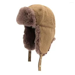 Berets Winter Warm Hat Super Soft Cold-Proof Thicken Earflap Ear Protector Ski Outdoor Faux Fur For Women