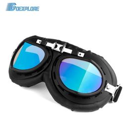 Goggles Goexplore Motorcycle Goggles Anti Fog Glasses Vintage Motorbike Classic Goggles Sand proof UV Protection Eyewear For Helmet