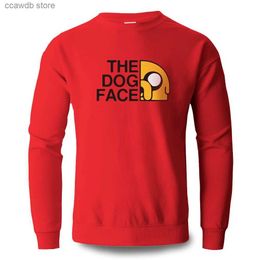 Men's Hoodies Sweatshirts Men's Jake The Dog Printed Men's Cotton Oversized Sweatshirt Crewneck Casual Loose Graphic Pullover for Men Women Street Tops T240110