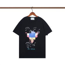 2024 New Hip Hop T-shirt Men's Casual T-shirt Luxury Fashion Letter Printing Short Sleeve Men's and Women's Street Clothing Round Neck European Size Clothing s-XL