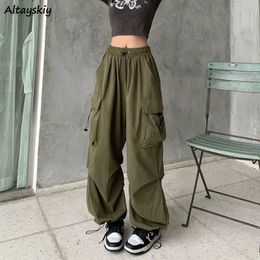 Leggings Cargo Pants for Women Baggy Streetwear Y2k Clothes Autumn High Waist S3xl Vintage American Retro Style Pantalones Mopping Solid