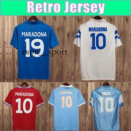 espnsport 88 89 MARADONA CRIPPA Mens Retro Soccer Jerseys VITTORIO White Yellow Napoli CLAUDIO Short Sleeve Fotball Shirts Adult Uniforms