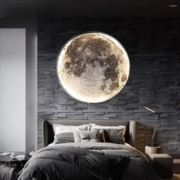 Wall Lamp Modern Moon 30CM For Bedroom Background LED Sconce Light Living Home Decor Creative Interior Mural Indoor Lighting