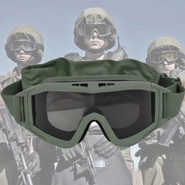 Goggles Tactical Goggles Outdoor Climbing Fishing Sports Glasses 3 Lens Set Safety Protective Eyewear Windproof Dustproof CS Equipment