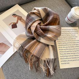 Ethnic Clothing Winter Simple Fashion Check Scarf Luxury Shawl For Men And Women Printed Warm Cashmere Elk Classic