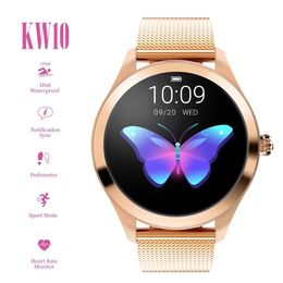 Devices IP68 Waterproof Smart Watch Women Lovely Bracelet Heart Rate Monitor Sleep Monitoring Smartwatch Connect IOS Android KW10 band