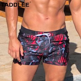 Taddlee Brand Swimwear Men Swimsuits Swim Briefs Bikini Square Cut Long Leg Boardshorts Surf Pockets Trunks Boxer Male Bathing 240110