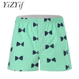 Men Fashion Shorts Bow Tie Printing Boxer Briefs Male Sports Fitness Short Pants Mens Casual Homewear Loungewear Swimming Trunks 240110