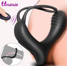 Remote Control Anal Vibrators Prostate Massager Butt Plug With Ring Sex Toys for Men Silicone Prostate Vibrator Waterproof MX191227212839
